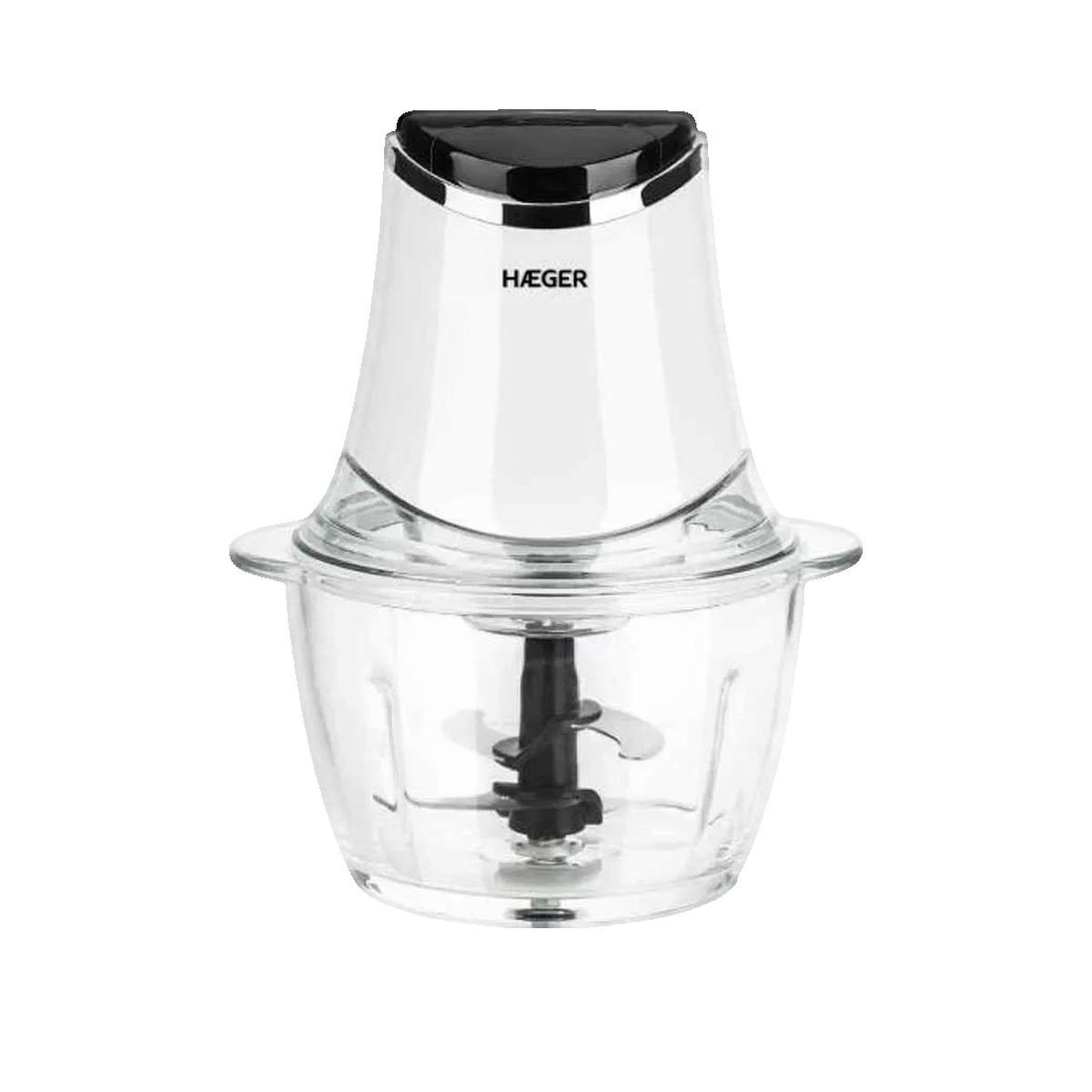 Voir la diapositive 2 : HAGER Hachoir Haeger CH-30W.007A avec bol en verre 1,2 L