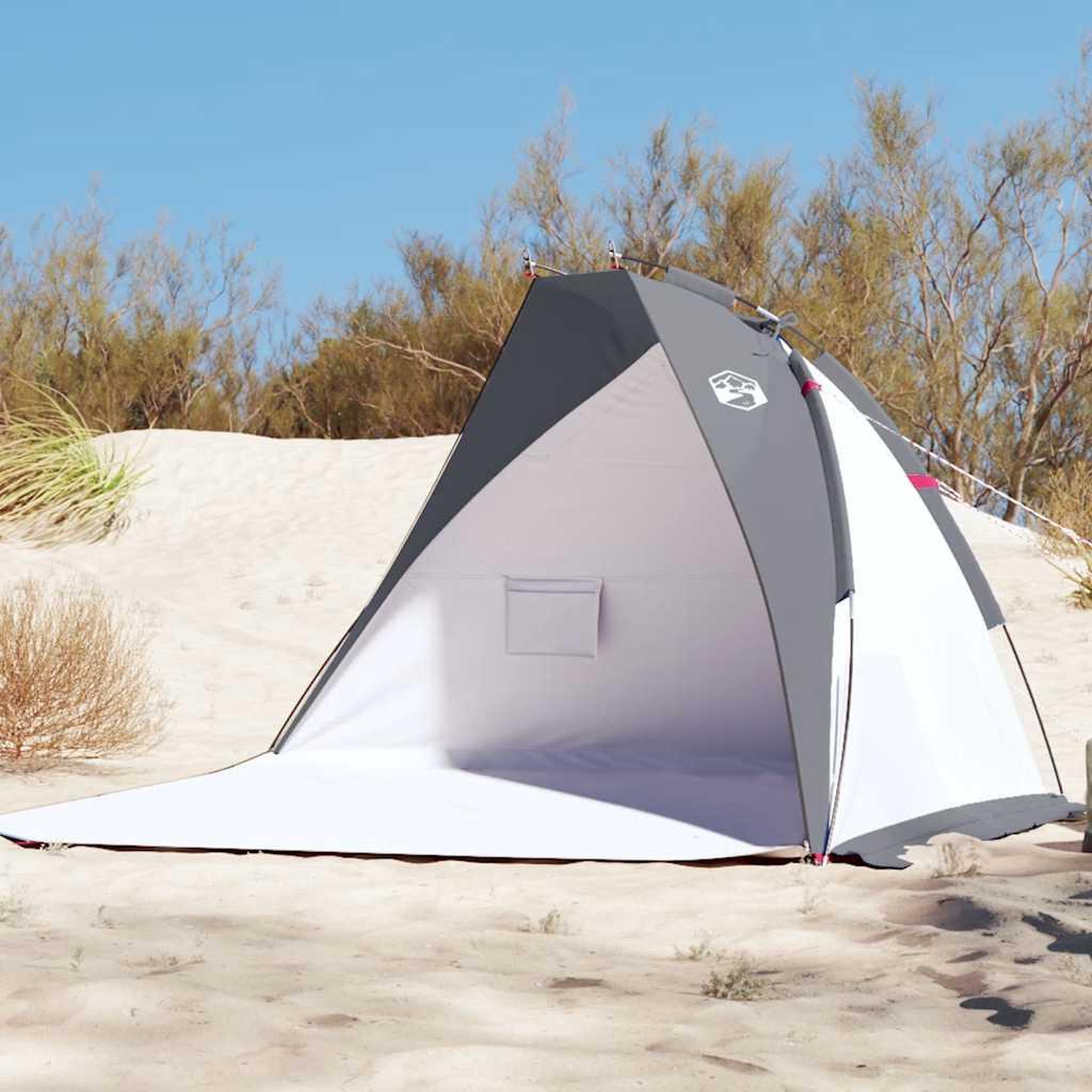 VIDAXL Tente de plage gris 268x223x125 cm 185T polyester