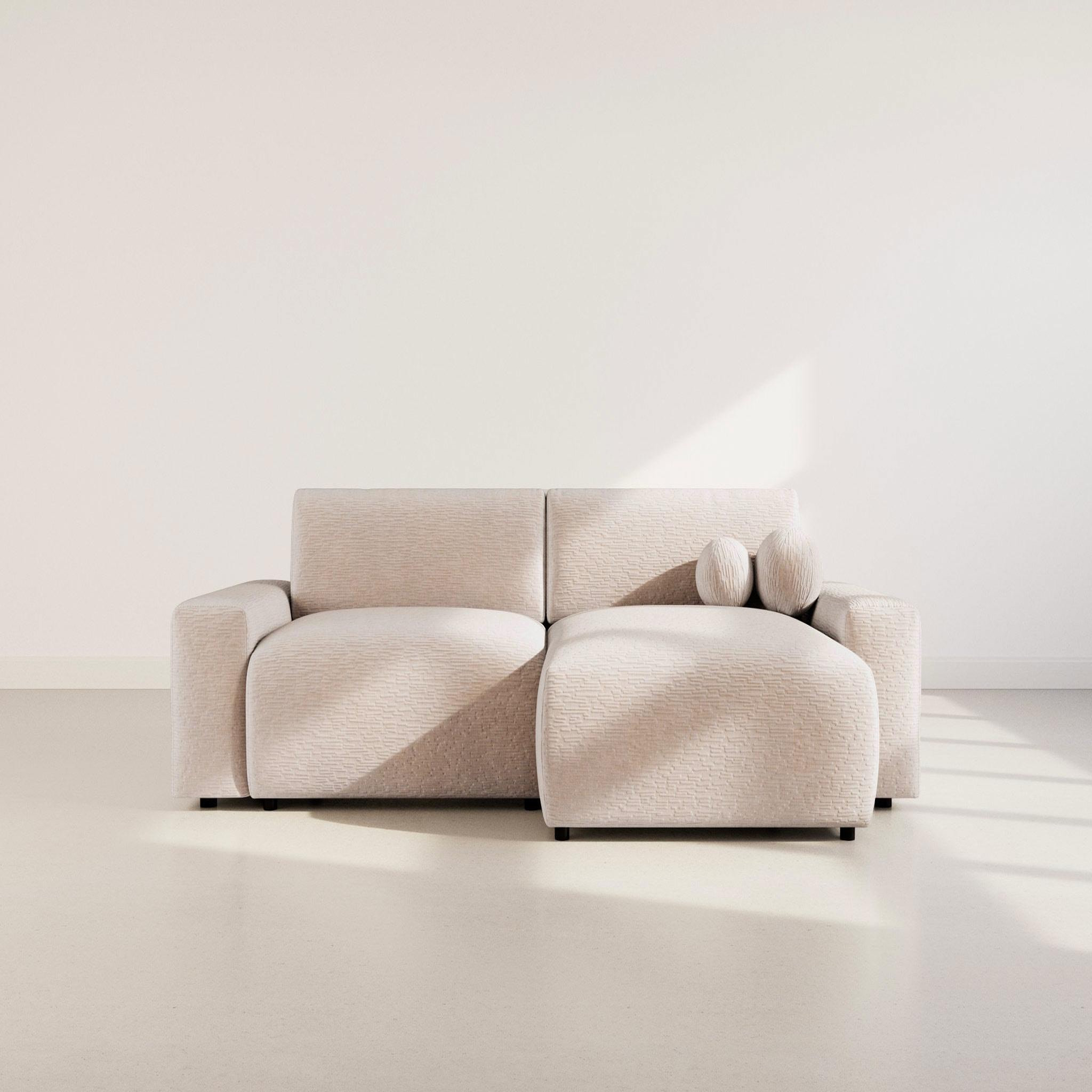 Voir la diapositive 6 : BEST MOBILIER Constance - canapé d'angle réversible 4 places convertible avec coffre en velours gaufré