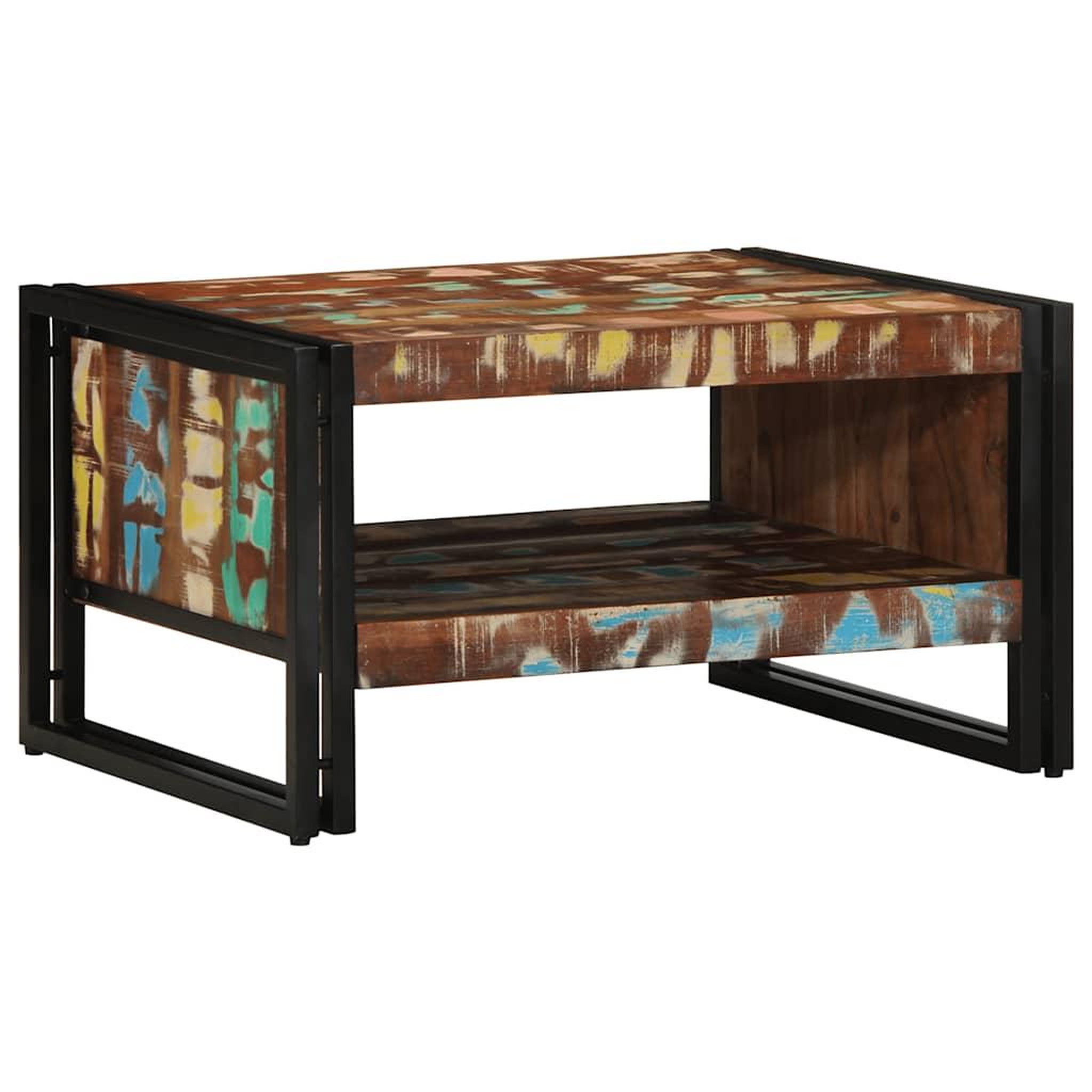 Voir la diapositive 3 : VIDAXL Table basse multicolore 70x50x38 cm bois de recuperation massif
