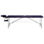 Voir la diapositive 2 : VIDAXL Table de massage pliable 2 zones Aluminium Violet