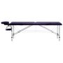 Voir la diapositive 2 : VIDAXL Table de massage pliable 2 zones Aluminium Violet