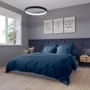Voir la diapositive 2 : DODO Drap plat Harmonie Satin de coton coloris Marine