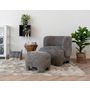 Voir la diapositive 2 : LISA DESIGN Olbia - pouf - en tissu texturé