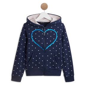 Sweat à Capuche Zippé Fille NEXT – Coton Majoritaire, Coupe Sport, Lavage Machine