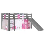 Paris Prix Pack - Lit Enfant Toboggan, Tente & 3 Pochettes  Pino Princesse  Gris