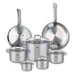 ELO Ensemble de 2 Poêles de cuisson 28 et 32 cm et 5 faitouts 12, 14, 16, 20 et 26 cm Elo Profi Citrin