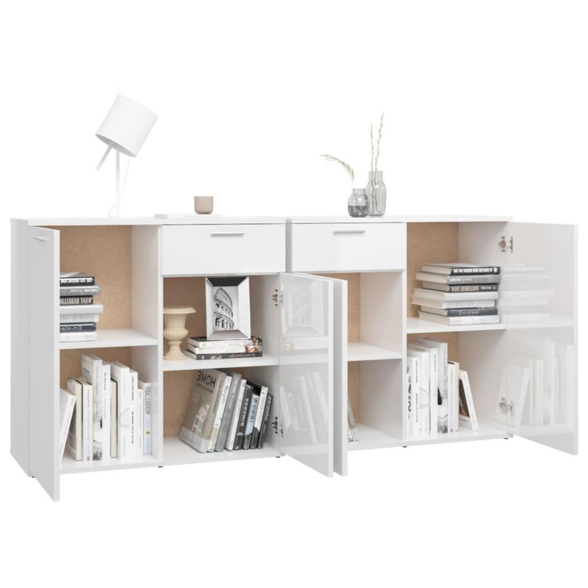 VIDAXL Buffet Blanc brillant 160x36x75 cm Bois d'ingenierie