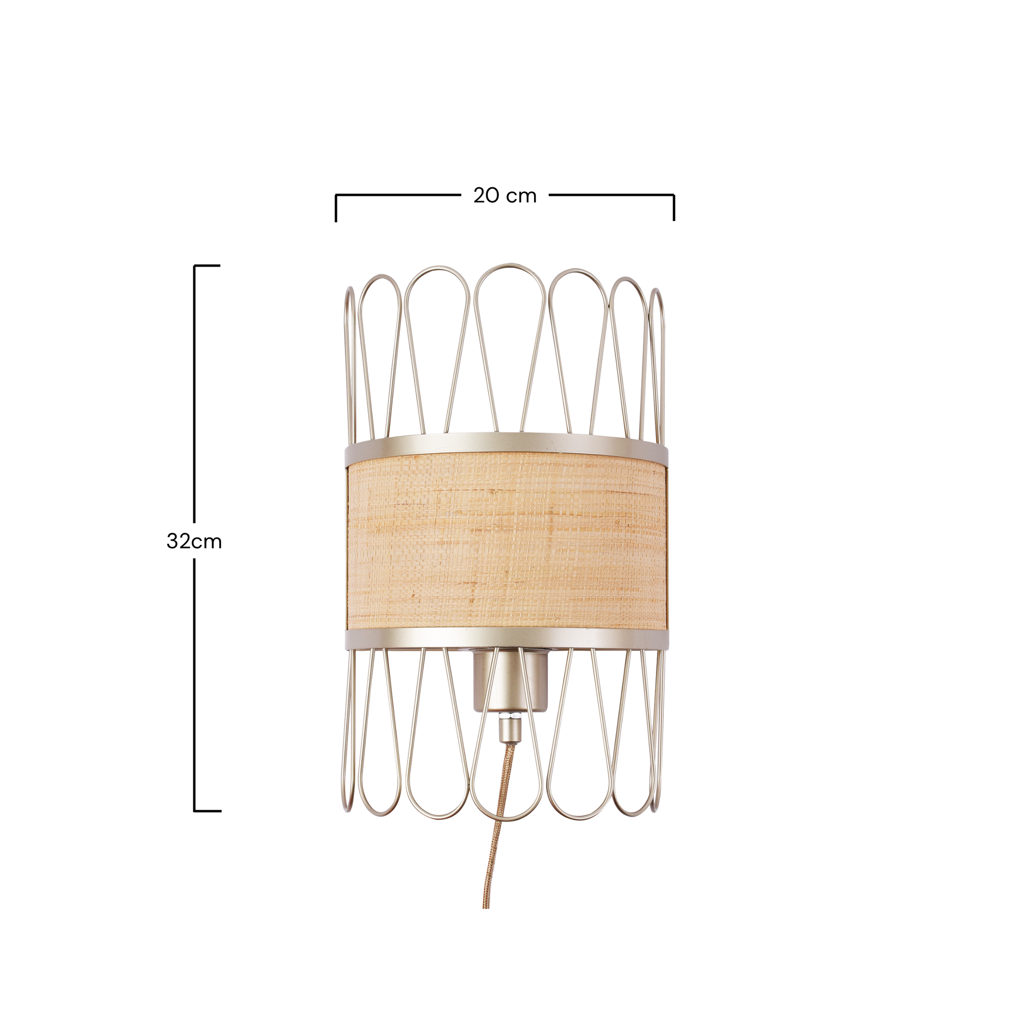 Voir la diapositive 4 : MAISON PAVANE Applique murale en rotin-Flore