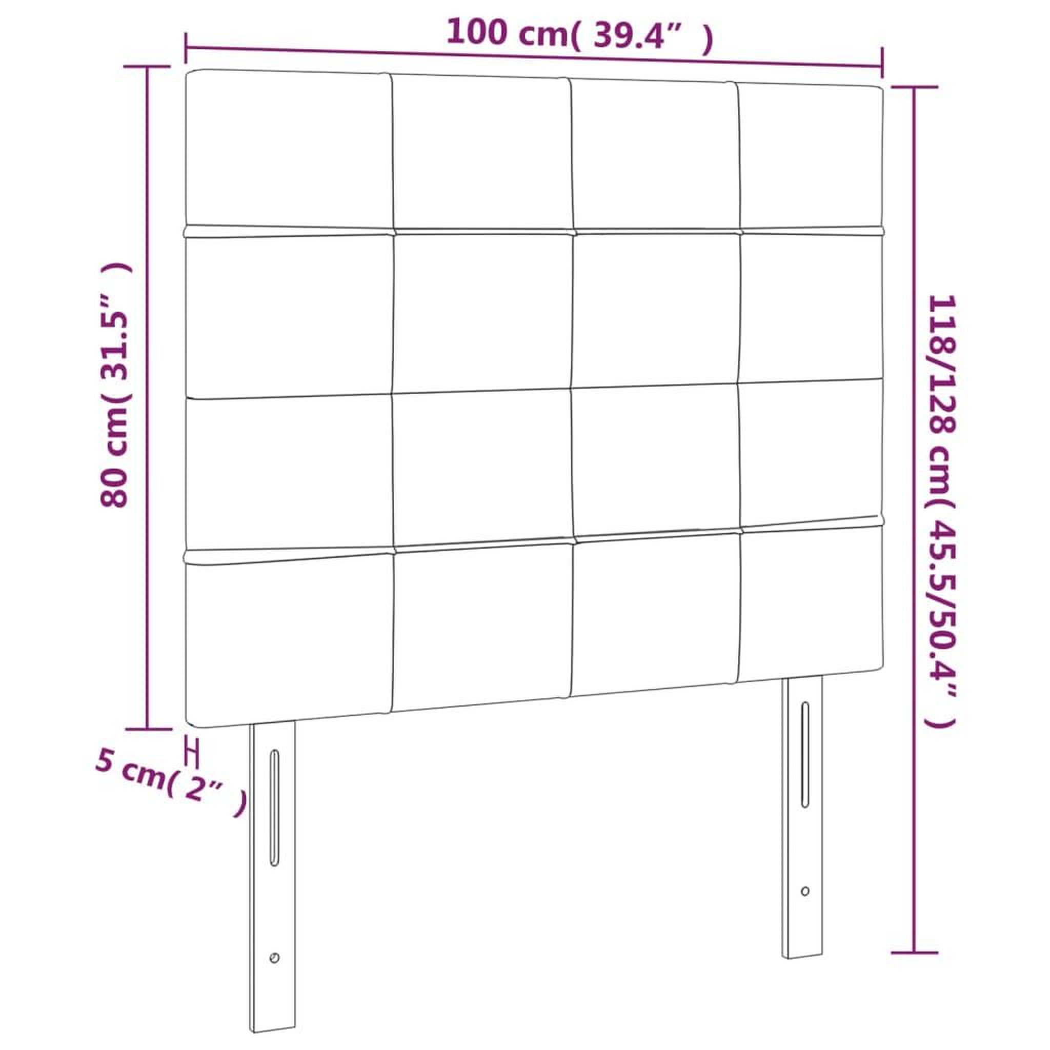Voir la diapositive 6 : VIDAXL Tetes de lit 2 pcs Gris fonce 100x5x78/88 cm Velours