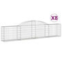 Voir la diapositive 2 : VIDAXL Paniers a gabions arques 8 pcs 300x30x60/80 cm Fer galvanise