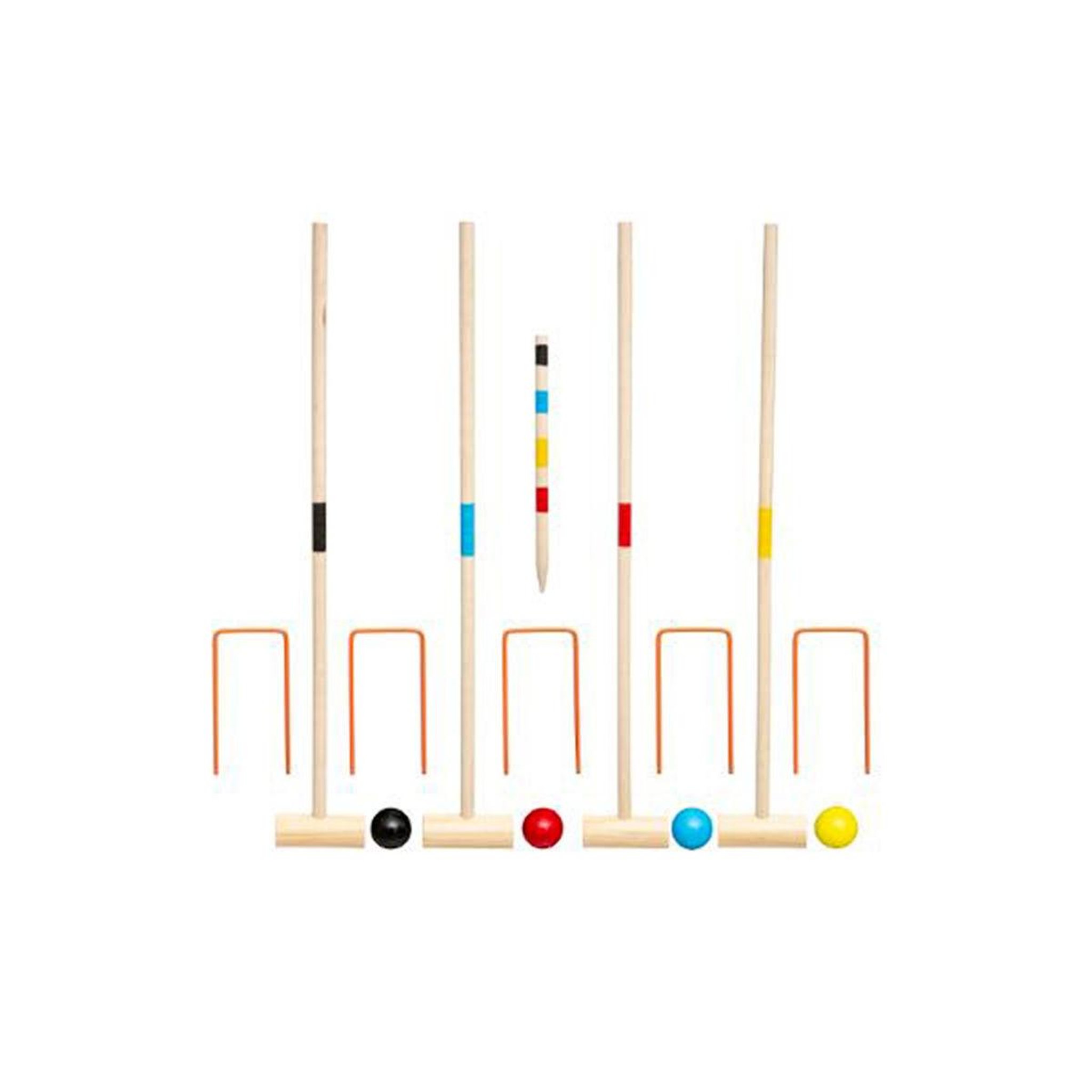 Be Toys Jeu Enfant en Bois  Croquet  57cm Naturel