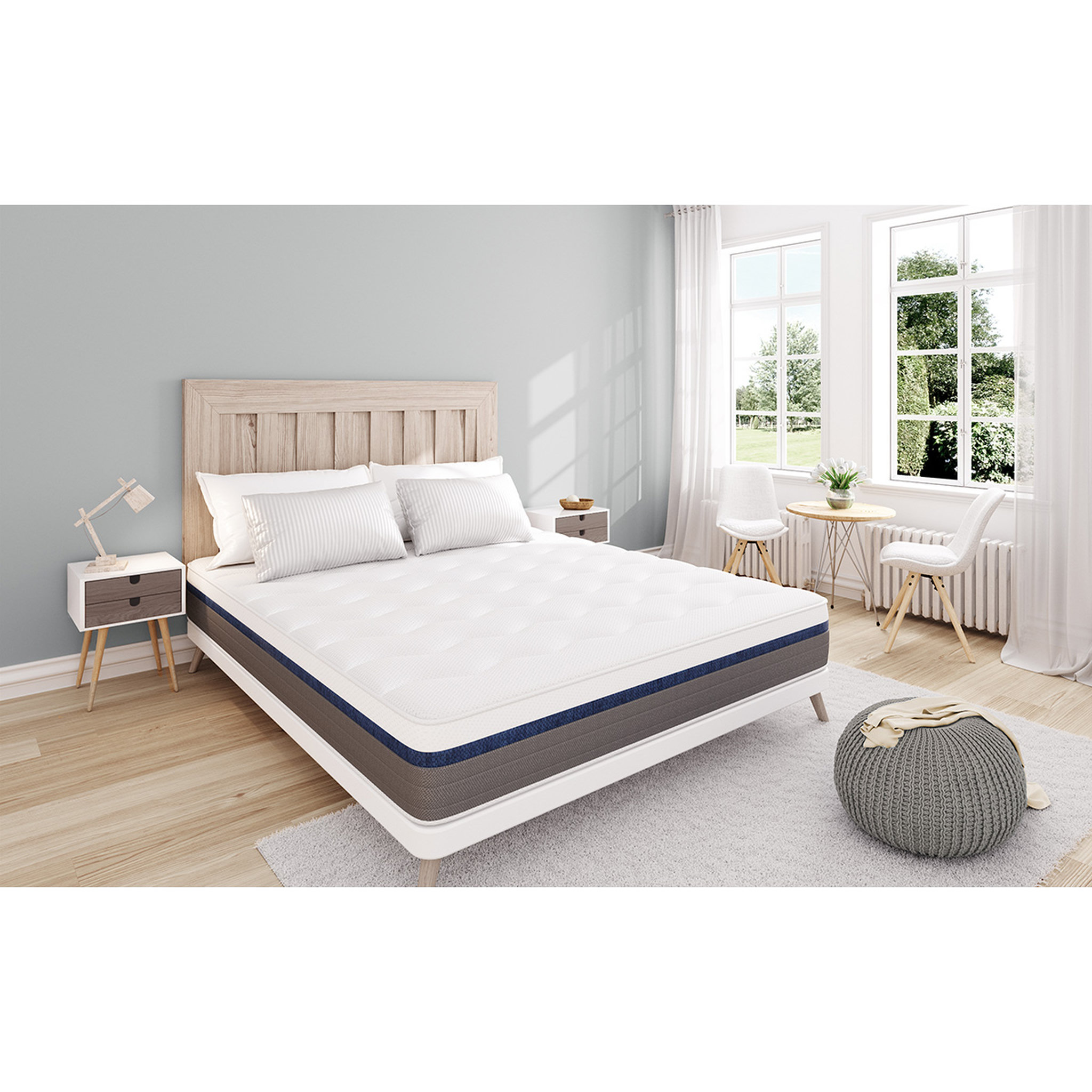 Voir la diapositive 2 : OBED Matelas mousse 160x200 cm MEMORY ZEN 