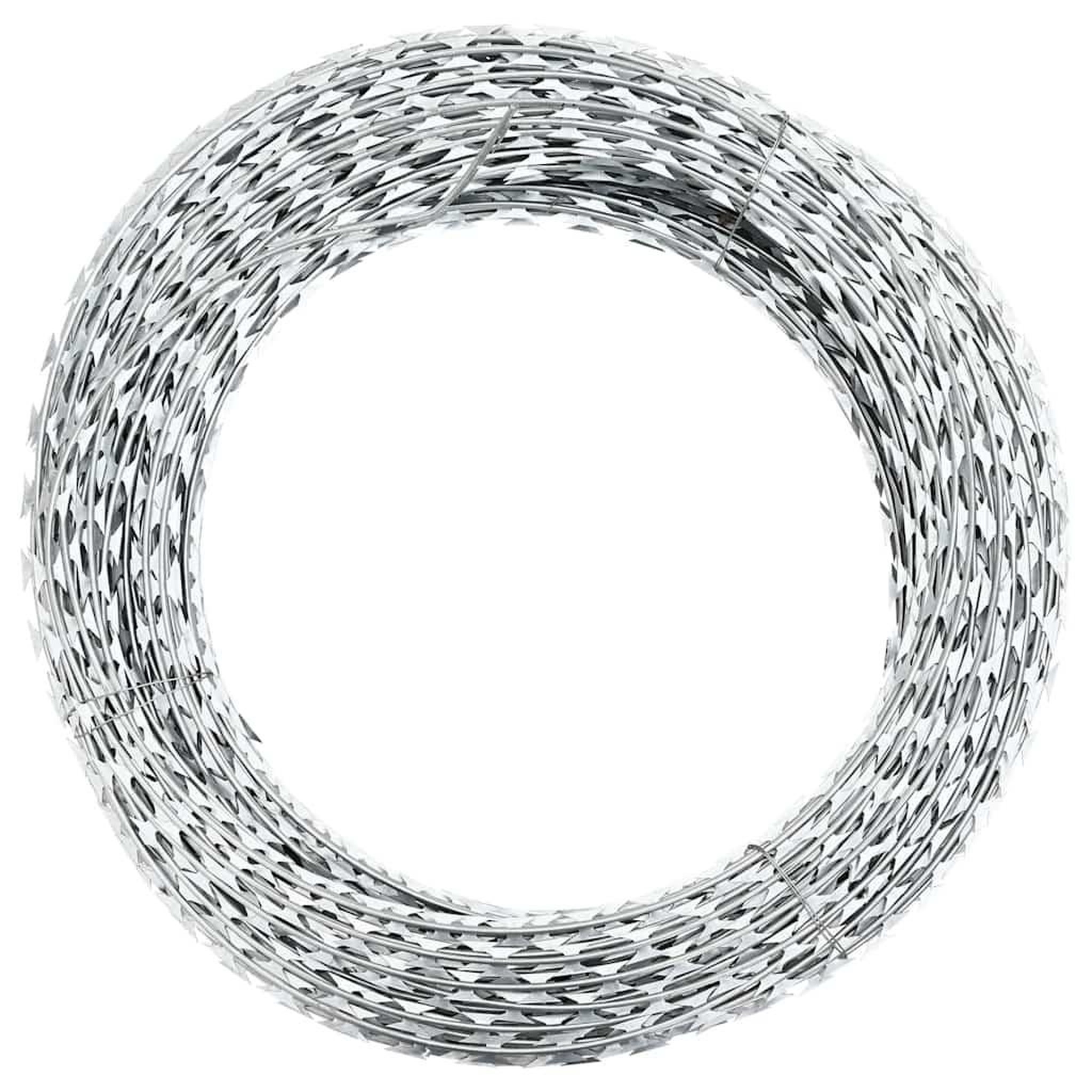 VIDAXL Fil de fer barbele rouleau helicoïdal acier galvanise 100 m