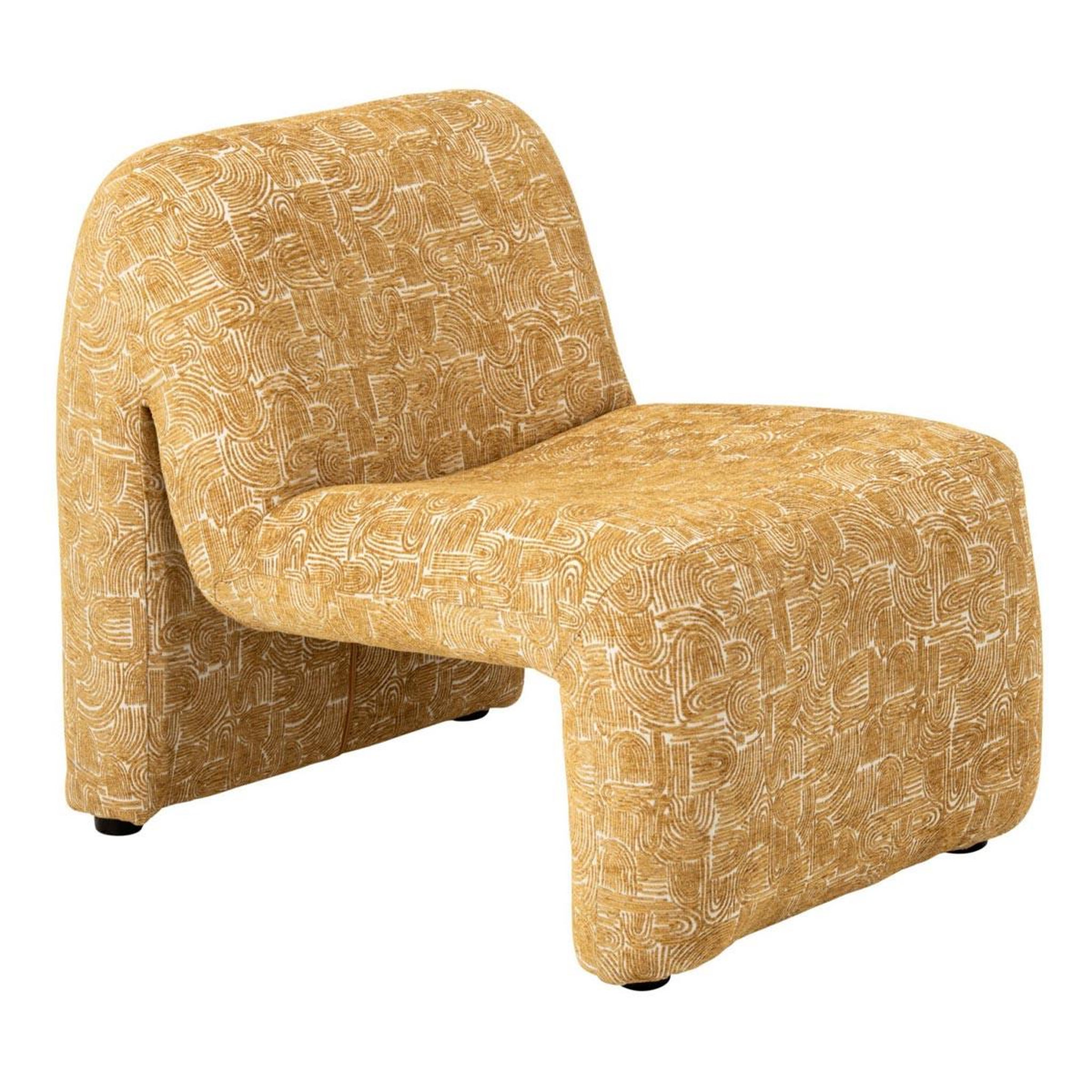 J-LINE Fauteuil design organique  margo  87cm ocre