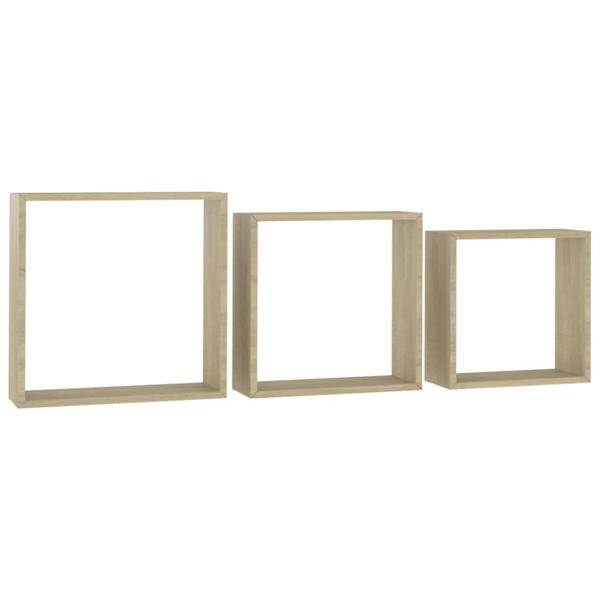 Voir la diapositive 3 : VIDAXL Etageres murales sous forme de cube 3 pcs Chene sonoma