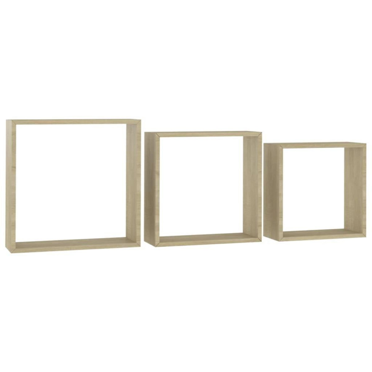 VIDAXL Etageres murales sous forme de cube 3 pcs Chene sonoma