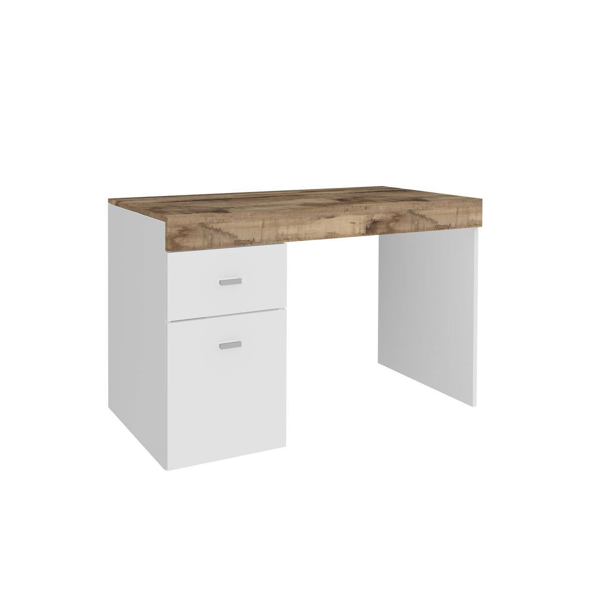 Bureau 1 porte 1 tiroir avec plateau coulissant et rangement 100 cm TAVIANO