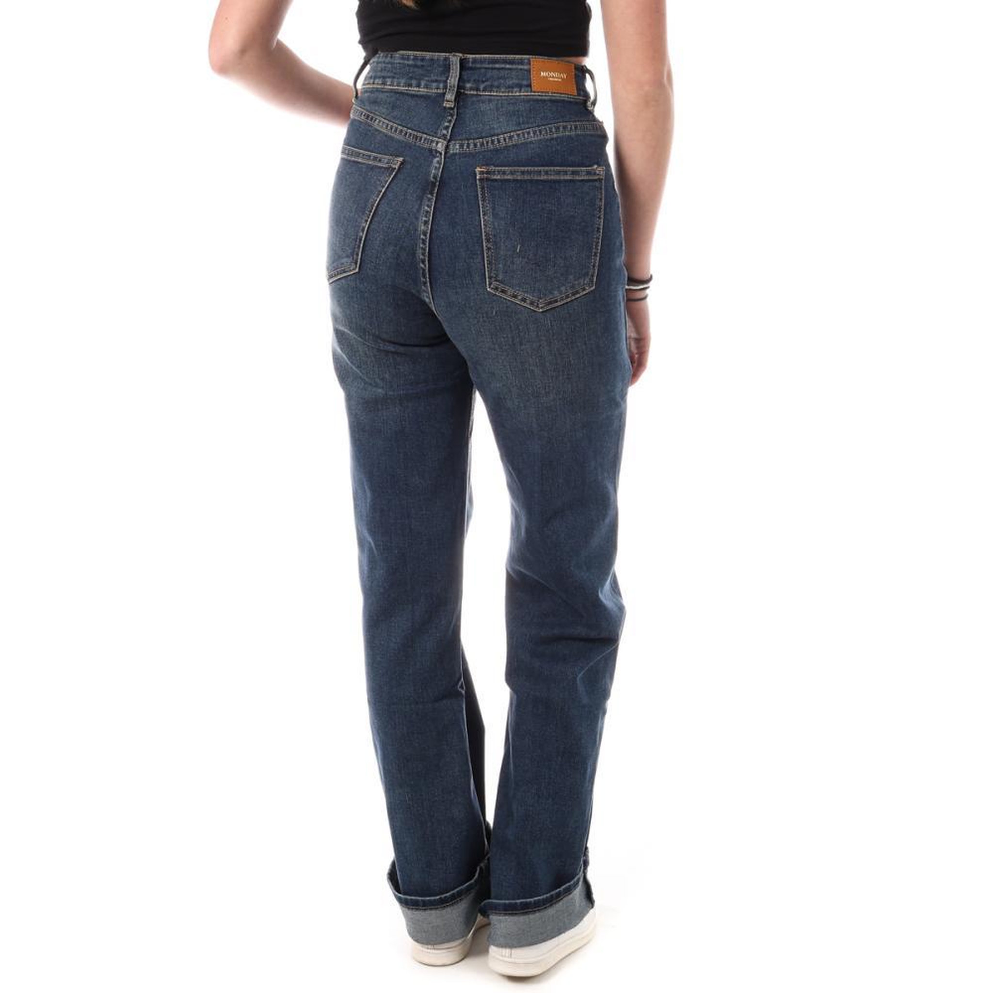 Voir la diapositive 2 : MONDAY PREMIUM Jean Droit  Foncé Femme Monday Premium Wide Vintage