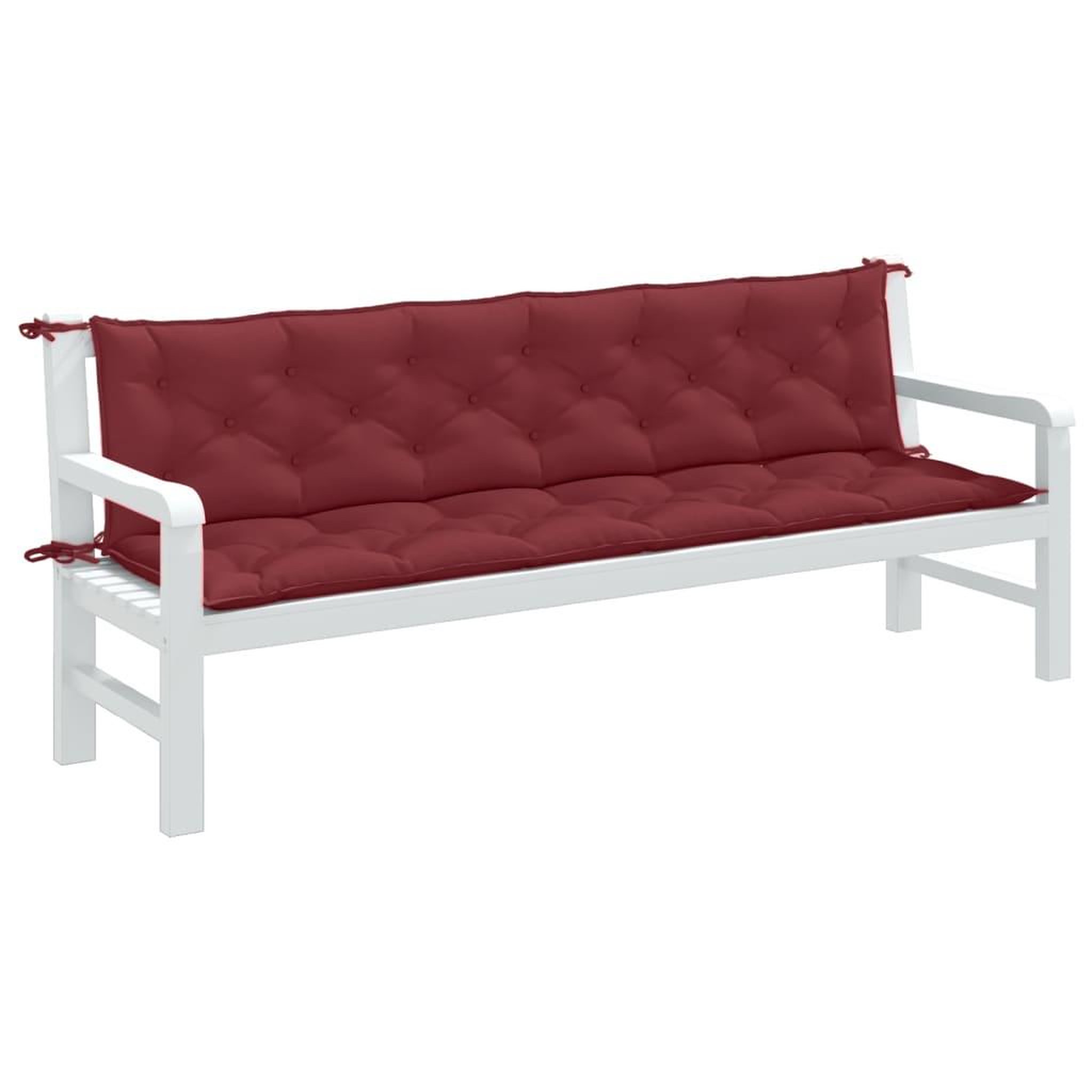 VIDAXL Coussins de banc de jardin lot de 2 rouge bordeaux melange