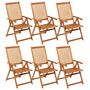 Voir la diapositive 2 : VIDAXL Chaises pliables de jardin lot de 6 avec coussins Bois d'acacia