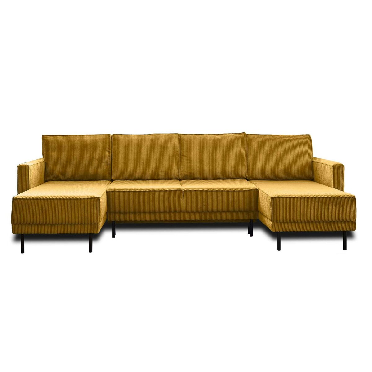 LISA DESIGN Charlie - canapé panoramique en u - 7 places - convertible avec coffre - en velours côtelé