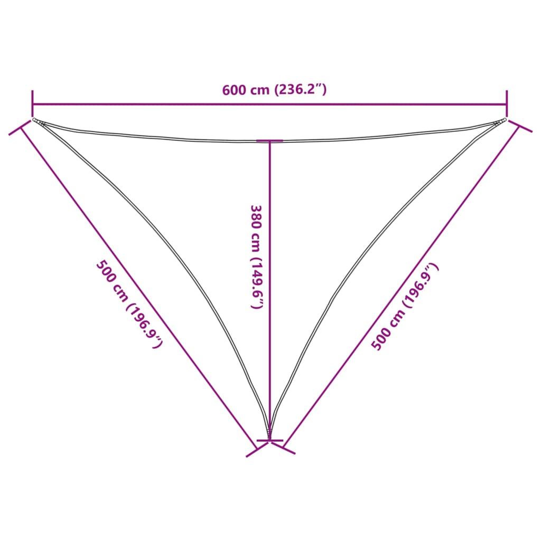 Voir la diapositive 6 : VIDAXL Voile de parasol tissu oxford triangulaire 5x5x6 m
