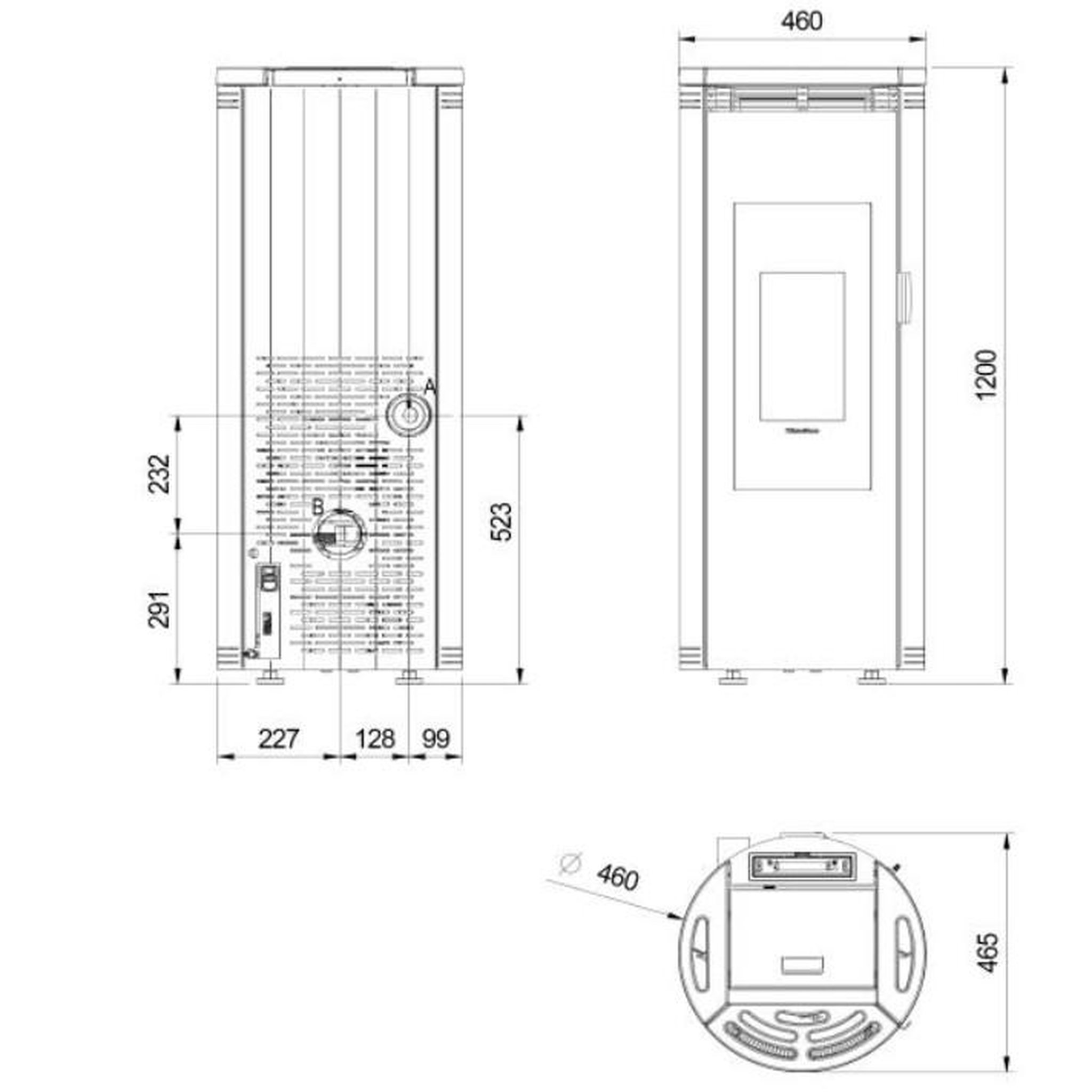 Voir la diapositive 3 : NORDICA EXTRAFLAME Poêle à granulés de bois 8kw blanc - AMIKABLANC