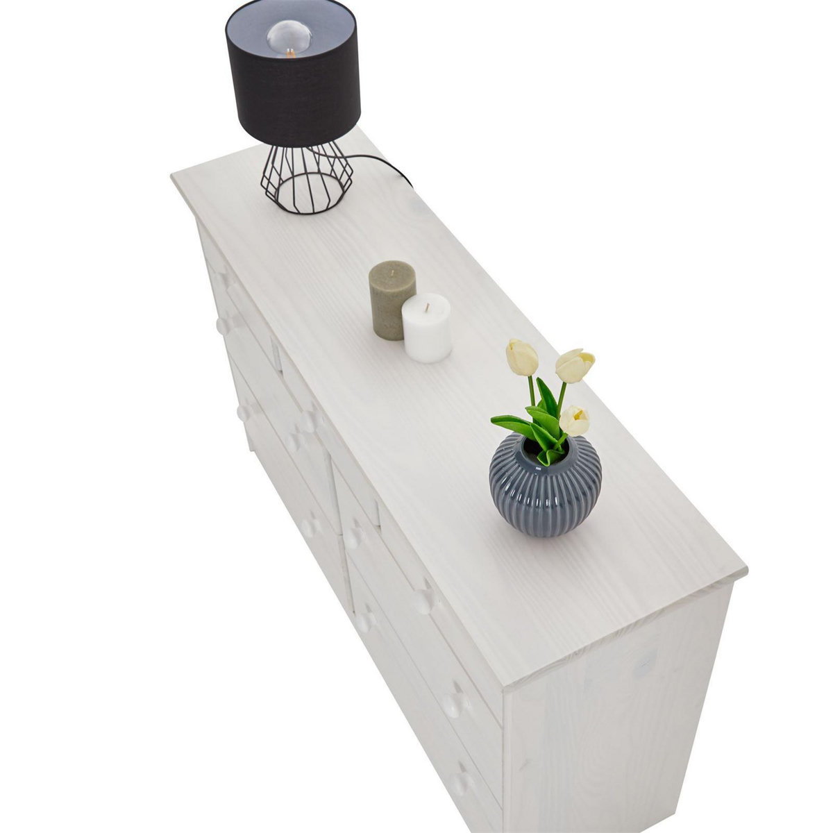 IDIMEX Commode en pin RONDO, 3+4 tiroirs