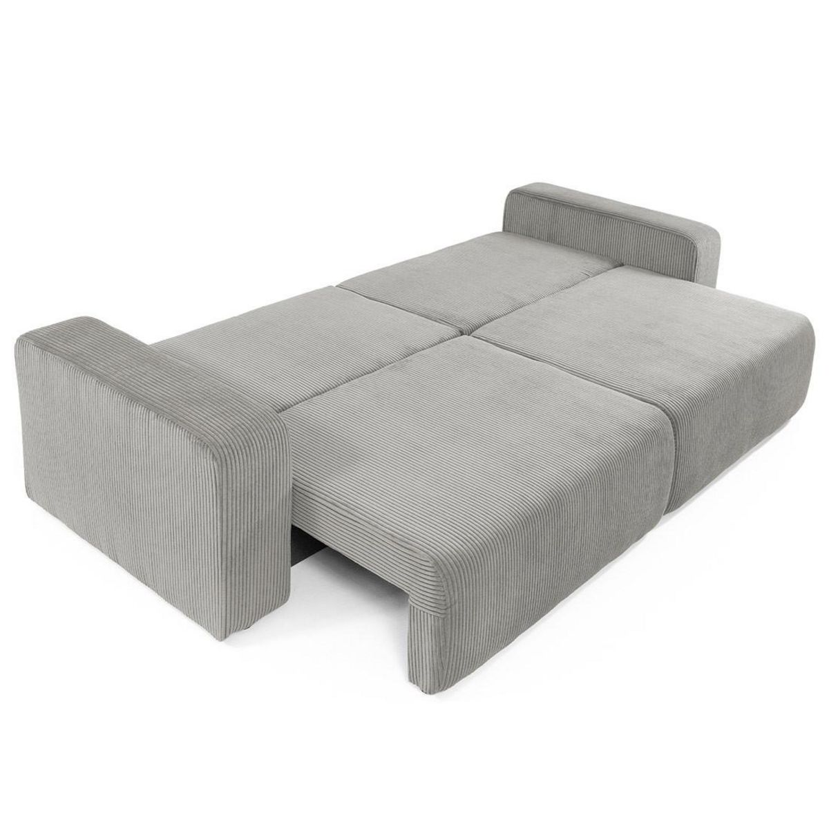 BEST MOBILIER Artemisa - canapé droit 3 places convertible avec coffre en velours côtelé