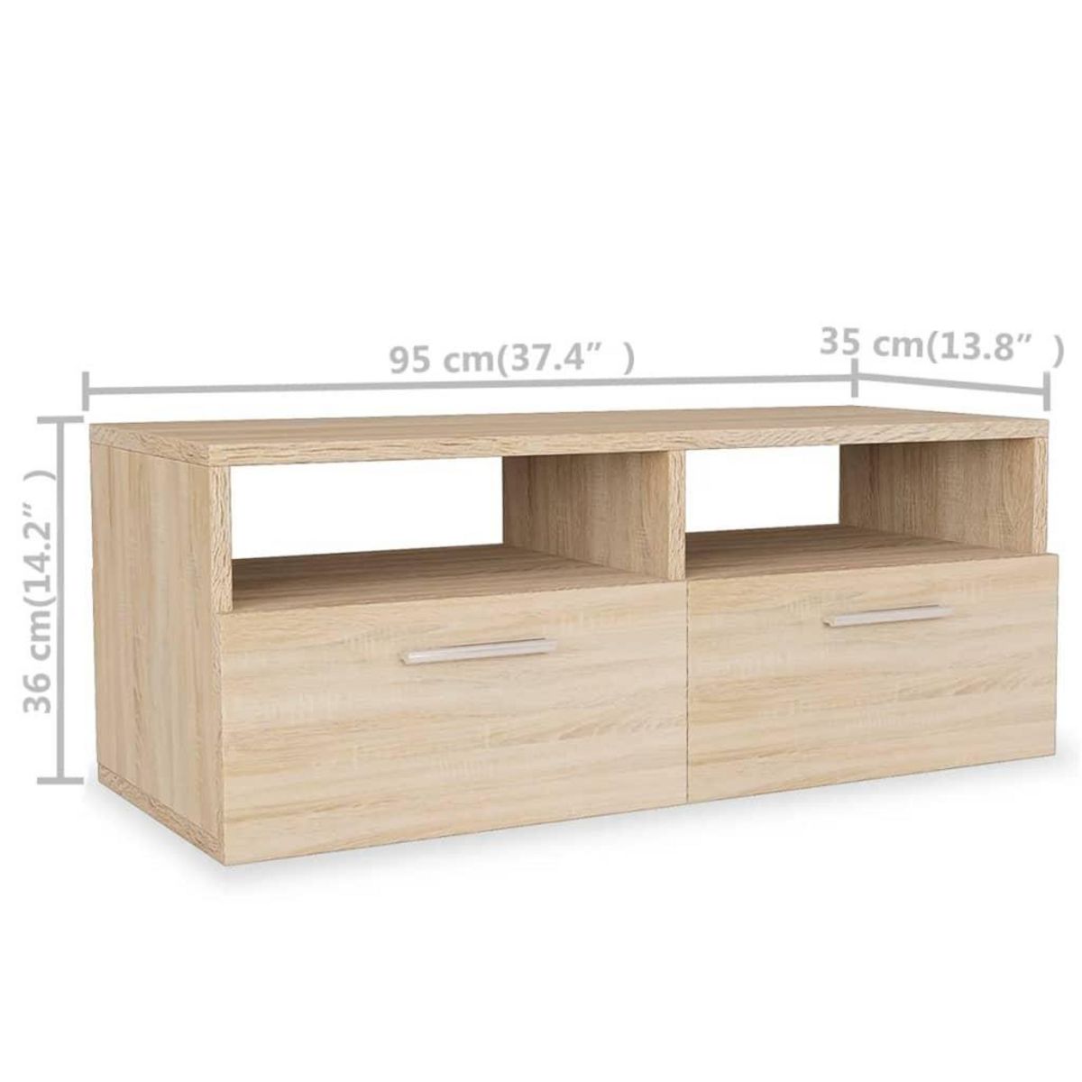 VIDAXL Meubles TV 2 pcs Bois d'ingenierie 95x35x36 cm Chene