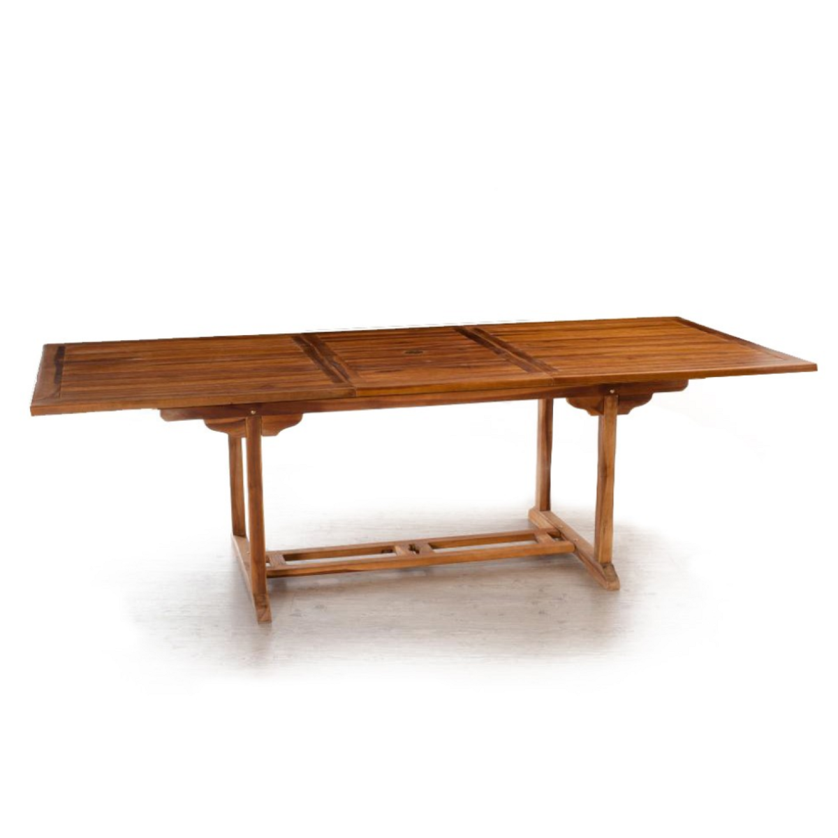 CONCEPT USINE Table rectangulaire 6 chaises et 2 fauteuils en teck huilé LUBOK