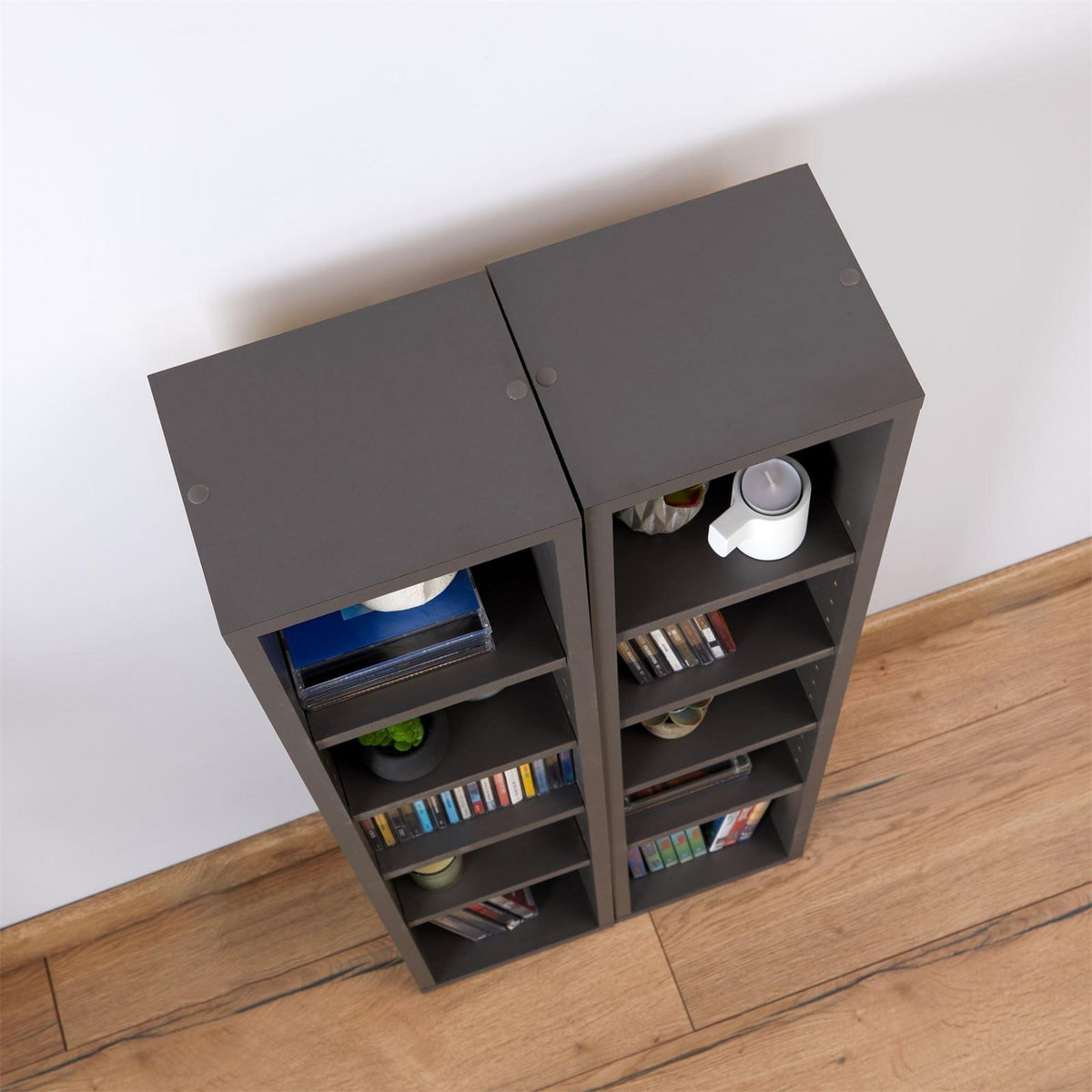 IDIMEX Etagères modulables MUSIQUE pour CD et DVD, en mélaminé