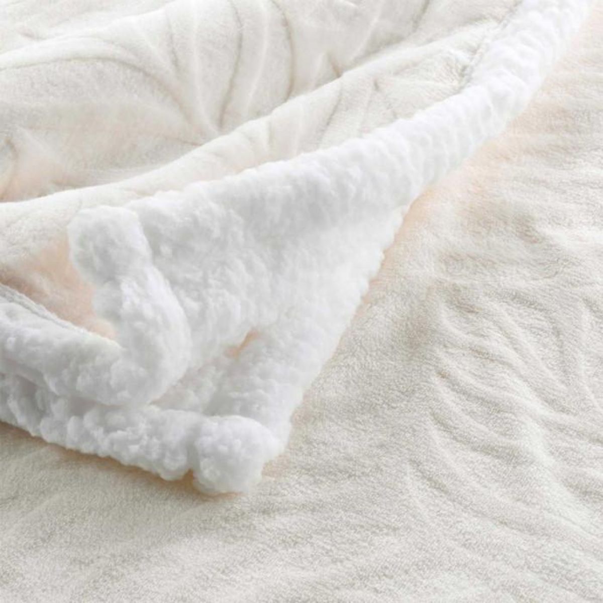 Paris Prix Plaid Flanelle Jacquard  Allegra  125x150cm Blanc