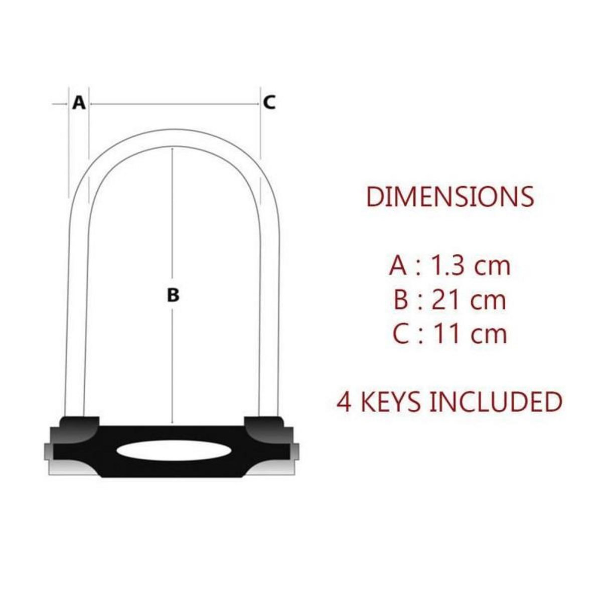 Master lock Antivol Vélo U [A Clé] [Support de Vélo Universel] [Antivol Certifié] [Rouge] 8195EURDPROCOLR