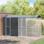 VIDAXL Aviary pour oiseaux avec extension anthracite 210x442x247 cm en acier