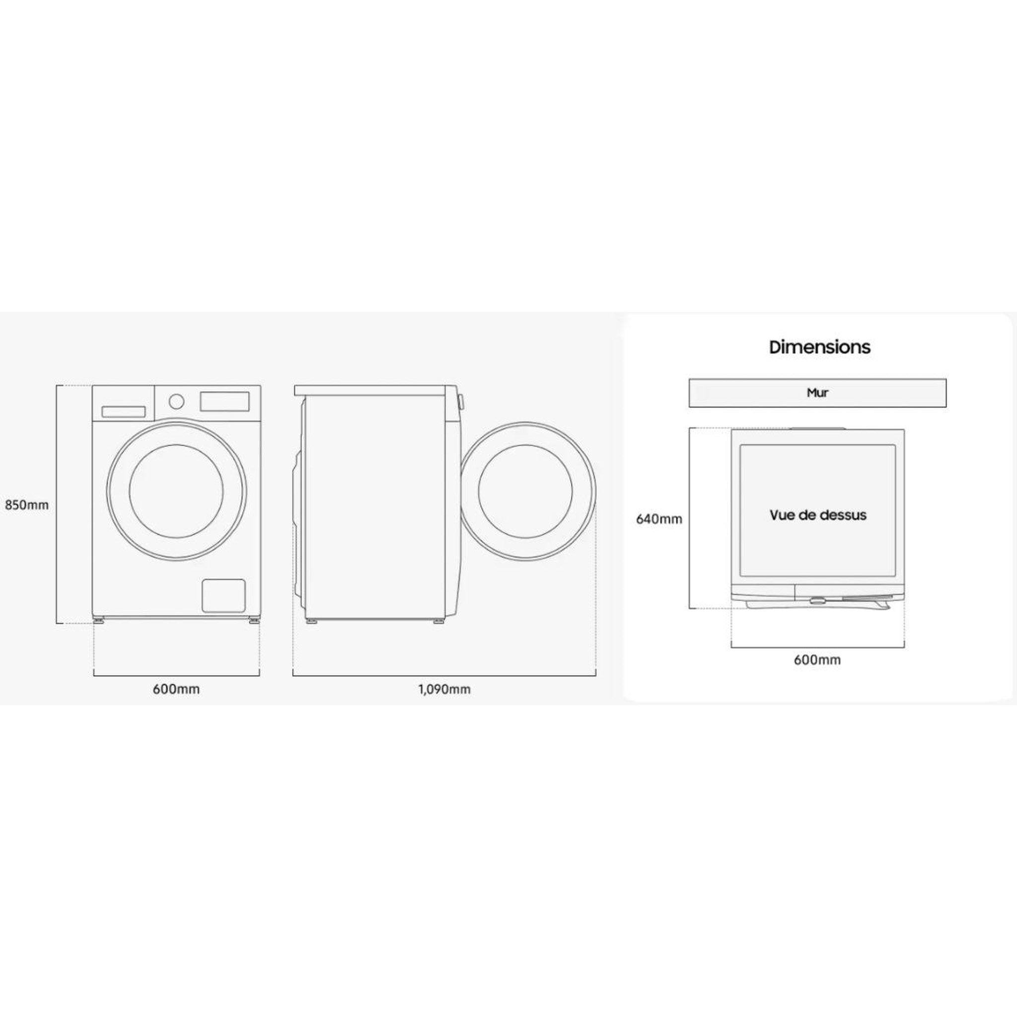 Voir la diapositive 5 : Samsung Lave linge hublot ww11dg5b25ab bespoke ai