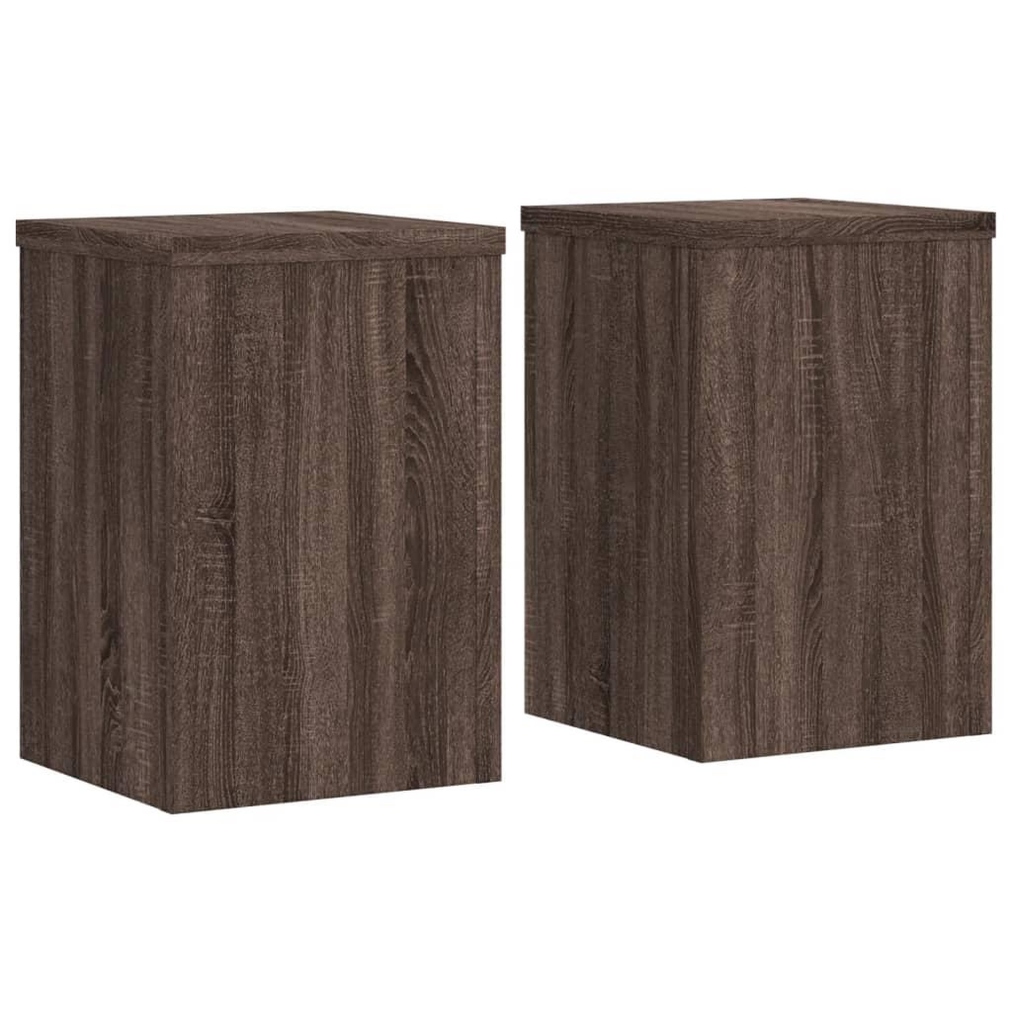 Voir la diapositive 2 : VIDAXL Supports pour plantes 2 pcs chene marron bois d'ingenierie