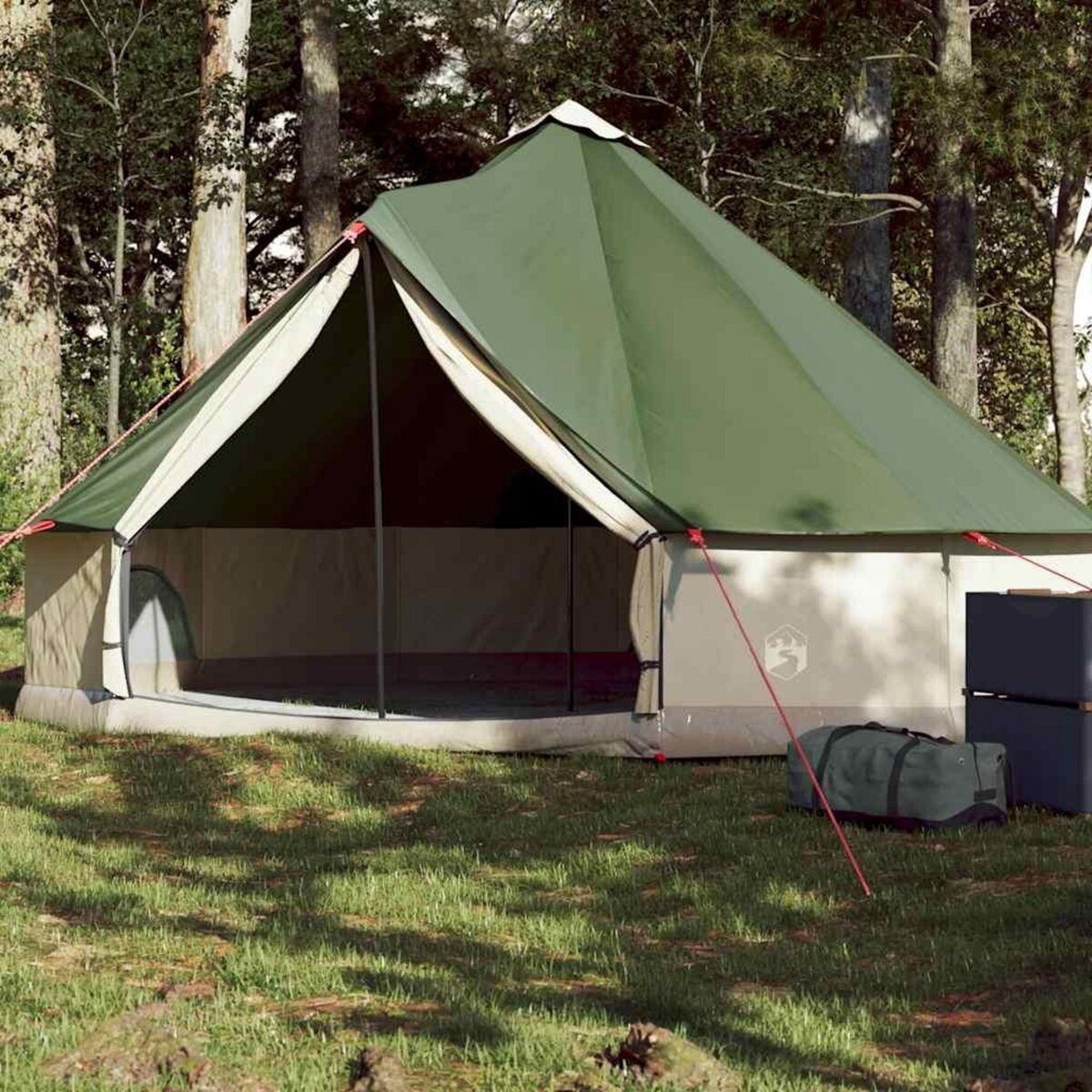 VIDAXL Tente familiale tipi 6 personnes vert impermeable