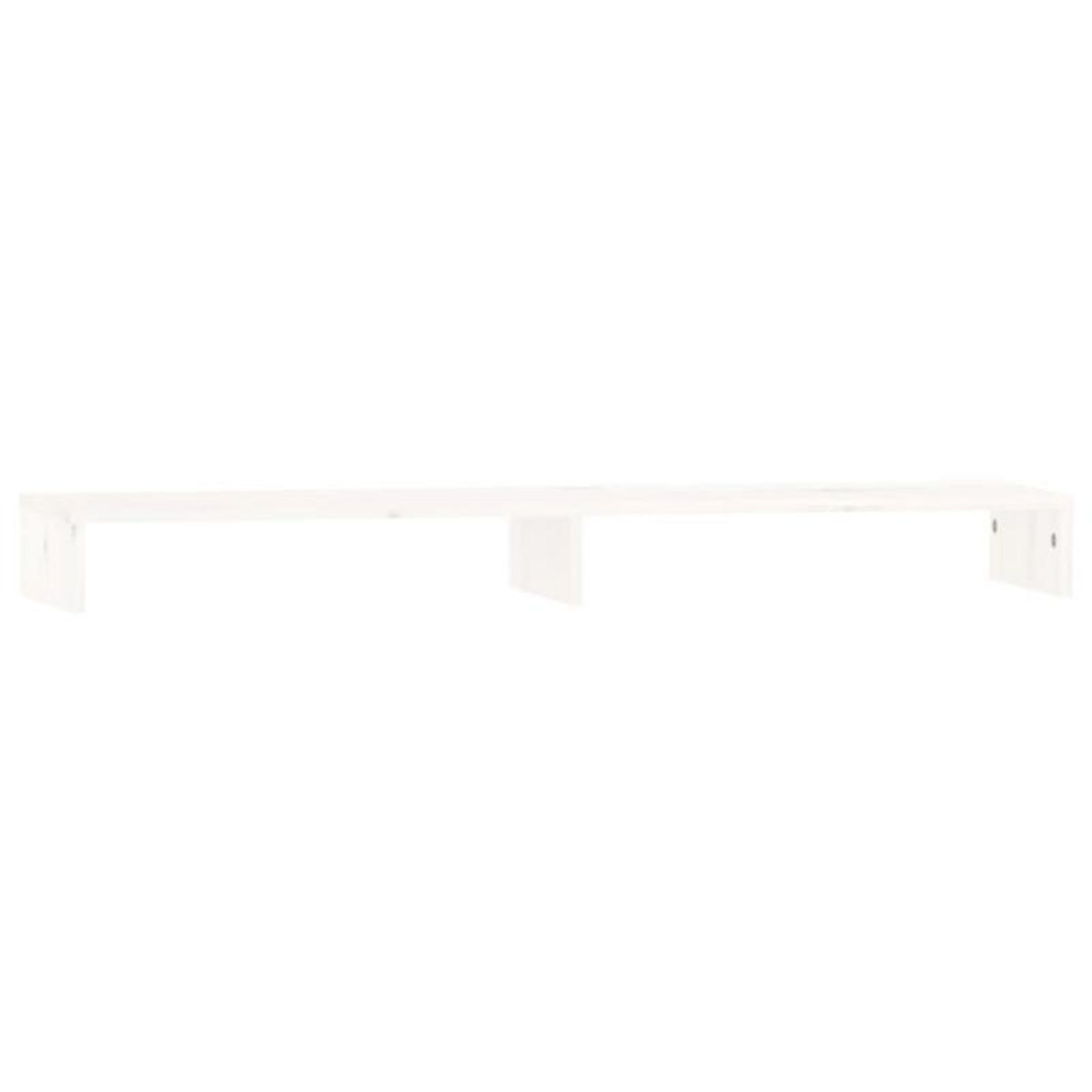 VIDAXL Support de moniteur Blanc 100x27x10 cm Bois de pin solide