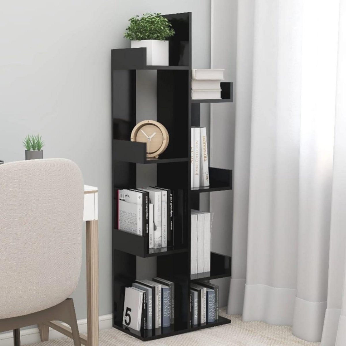VIDAXL Bibliotheque Noir 48x25,5x140 cm Bois d'ingenierie