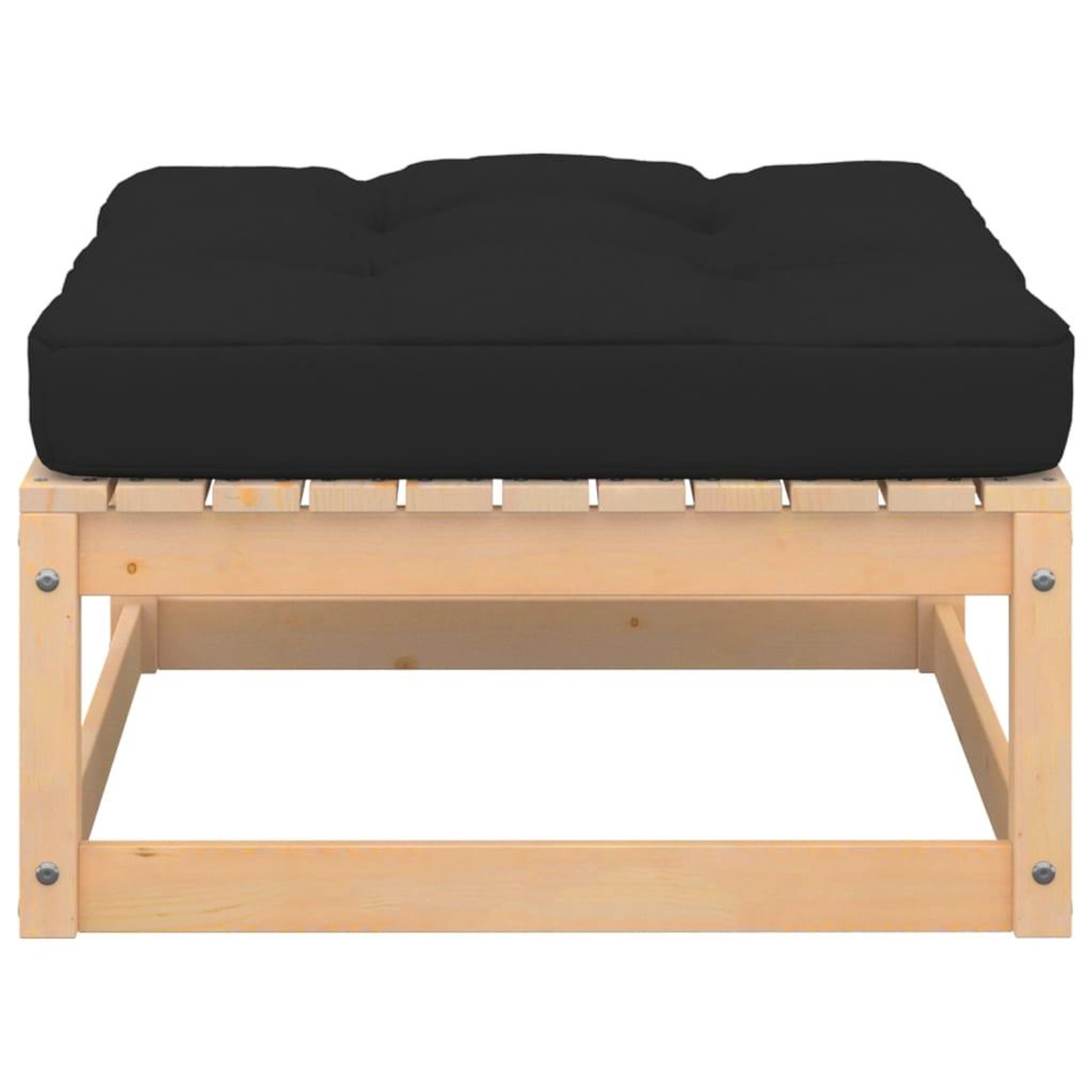 Voir la diapositive 2 : VIDAXL Repose-pied de jardin avec coussin Pin massif
