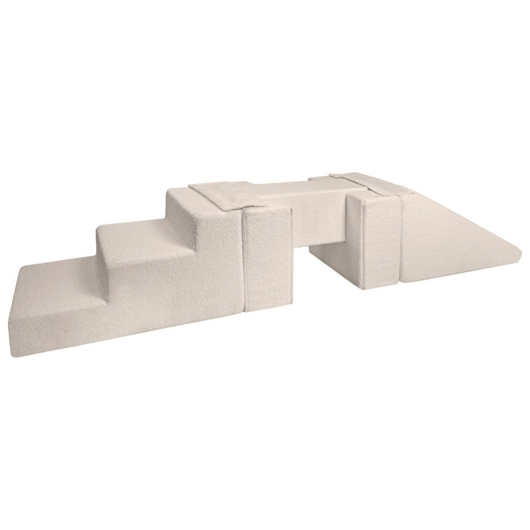 VELINDA Ensemble passerelle + toboggan (5 grands blocs de mousse) — cappuccino