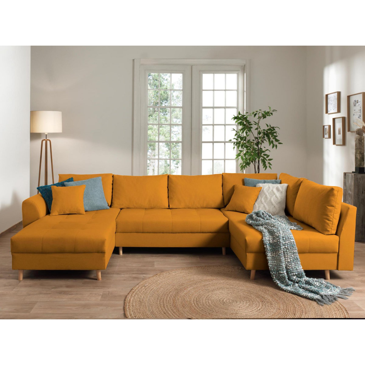 LISA DESIGN Rune - canapé panoramique - 7 places - style scandinave - droit