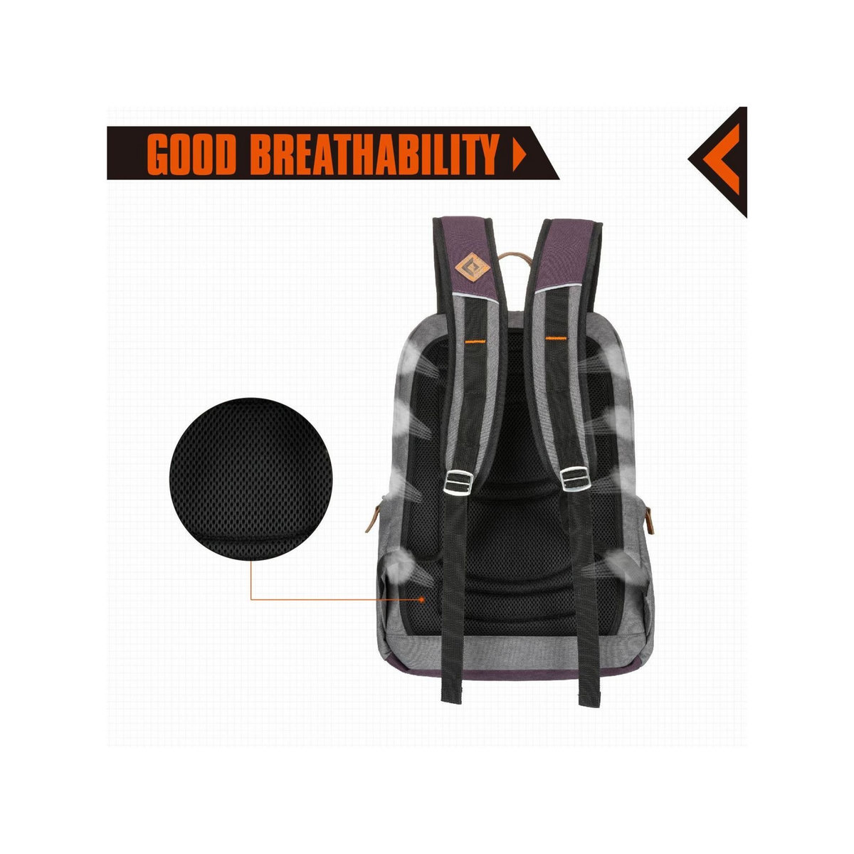 KINGCAMP Sac à dos - Kingcamp - Modèle Arches - Gris - 35 x 15 x 48 cm