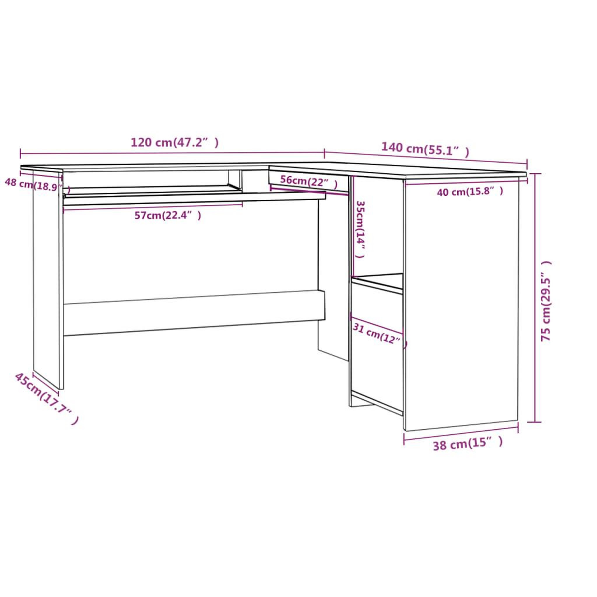 Voir la diapositive 6 : VIDAXL Bureau d'angle en forme de L Blanc brillant Bois d'ingenierie