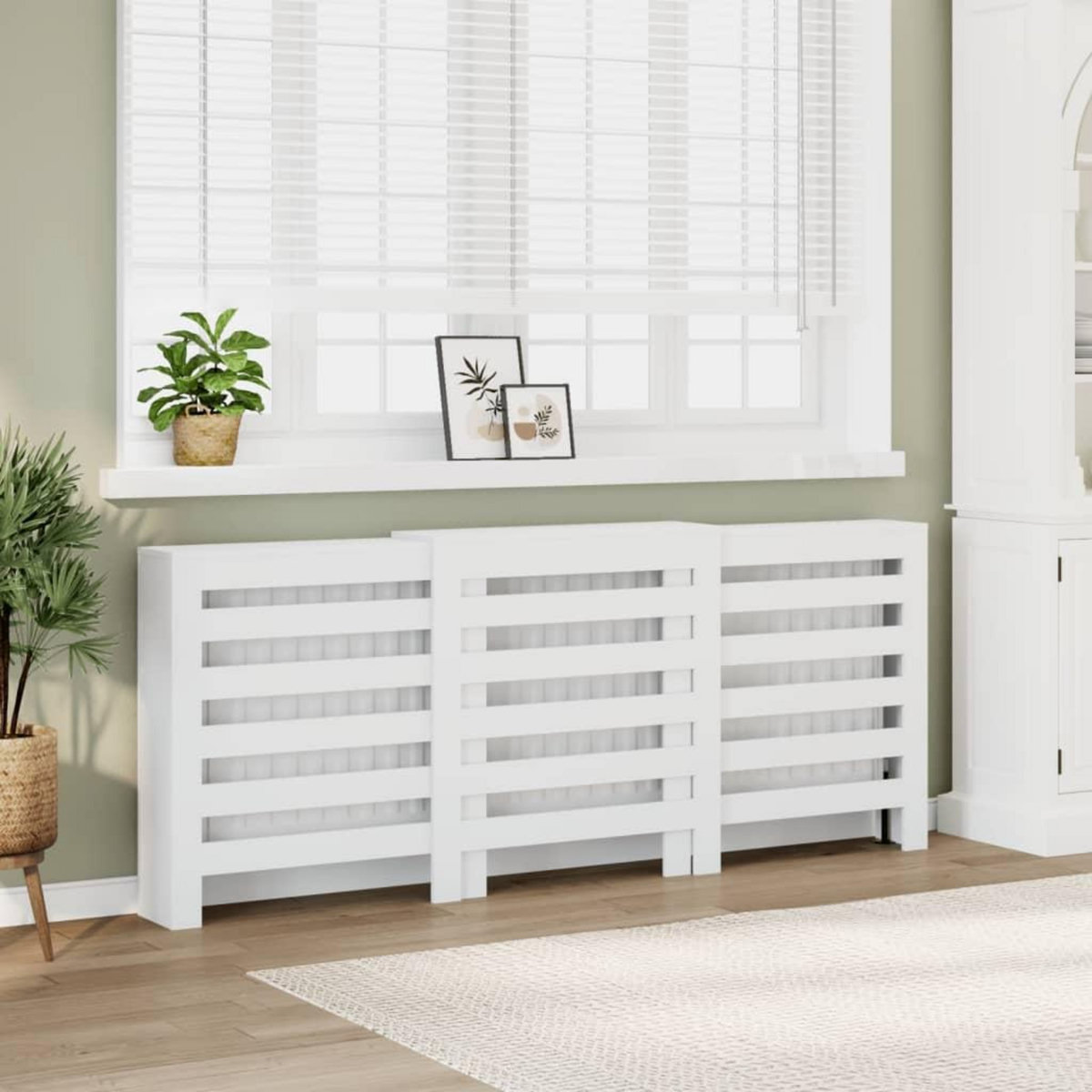 VIDAXL Cache-radiateur blanc 205x21,5x83,5 cm bois d'ingenierie