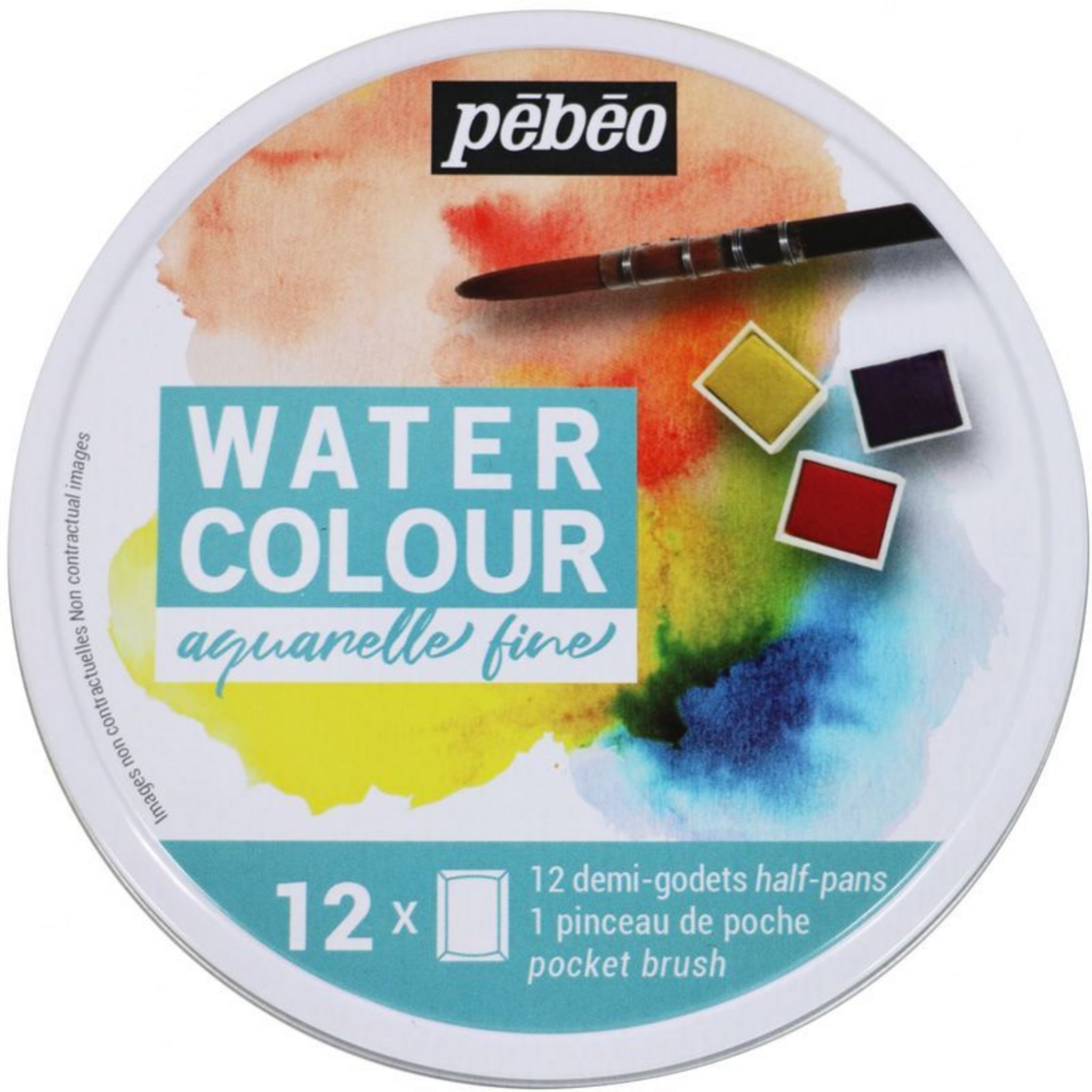 Gouache Pébéo En Pastilles - Boîte De 12 Couleurs + Pinceau - Peinture Lavable Pour Enfants - 5