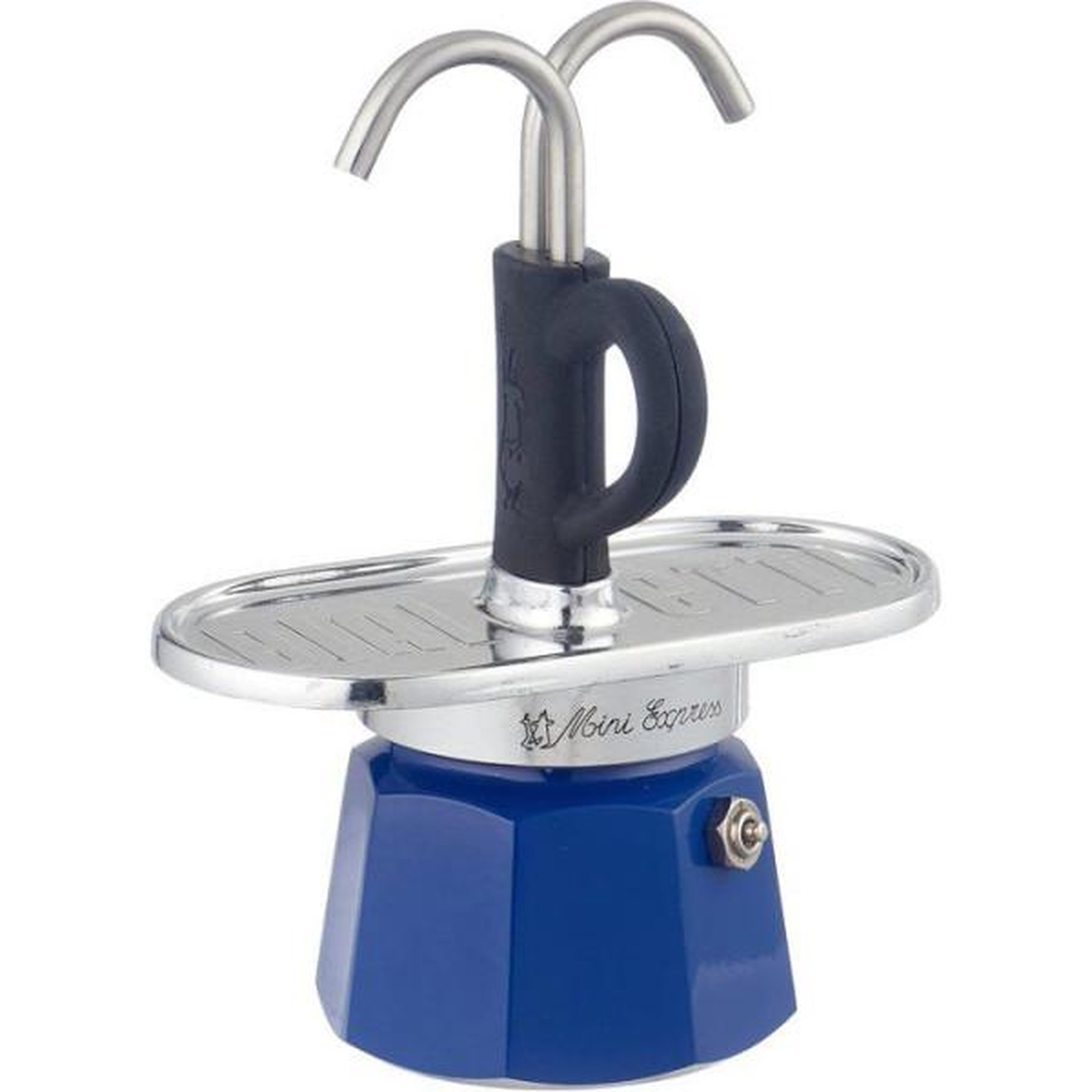 Voir la diapositive 2 : BIALETTI Set cafetiere italienne + 2 tasses - BIALETTI - Mini-express KANDINSKY - 100 ml - Inox / Bleu
