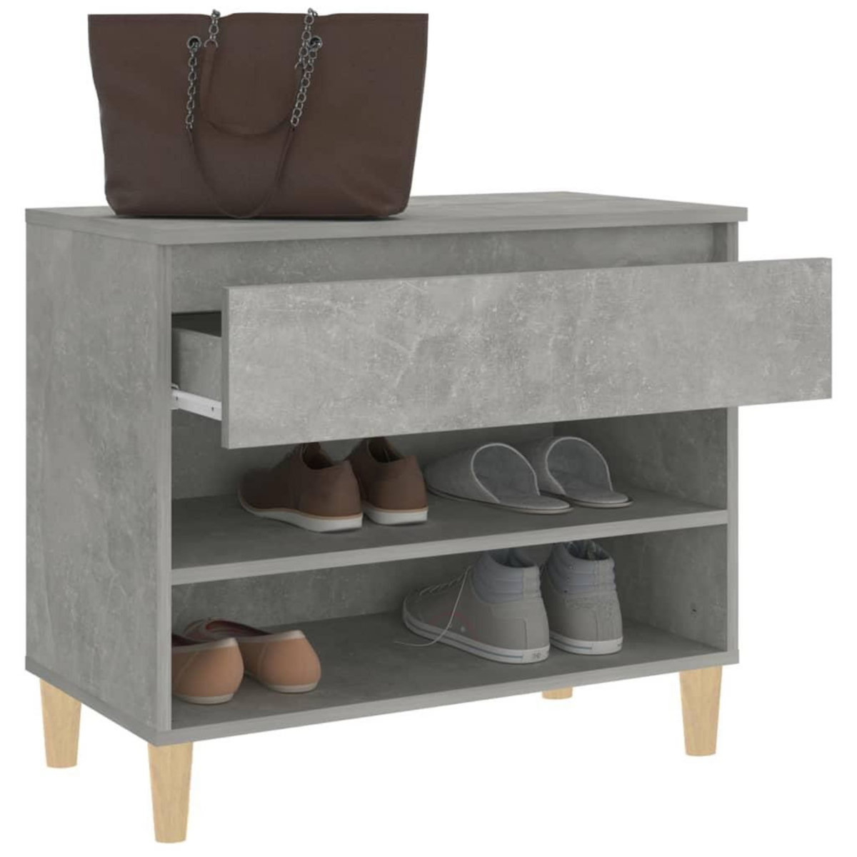 VIDAXL Armoire a chaussures Gris beton 70x36x60 cm Bois d'ingenierie